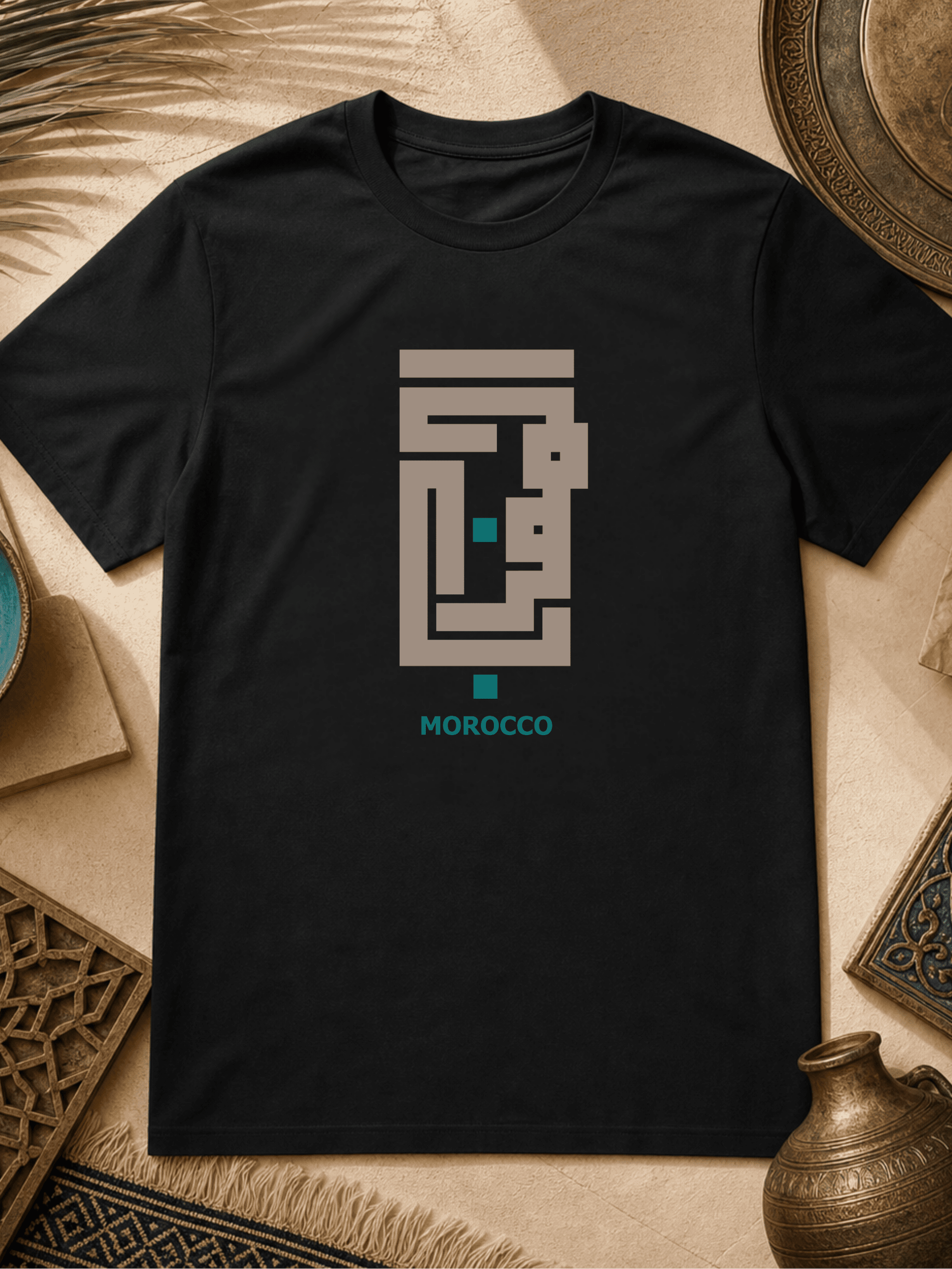 Morokko Architektur arabische Kalligrafie - Bio T‑Shirt Unisex