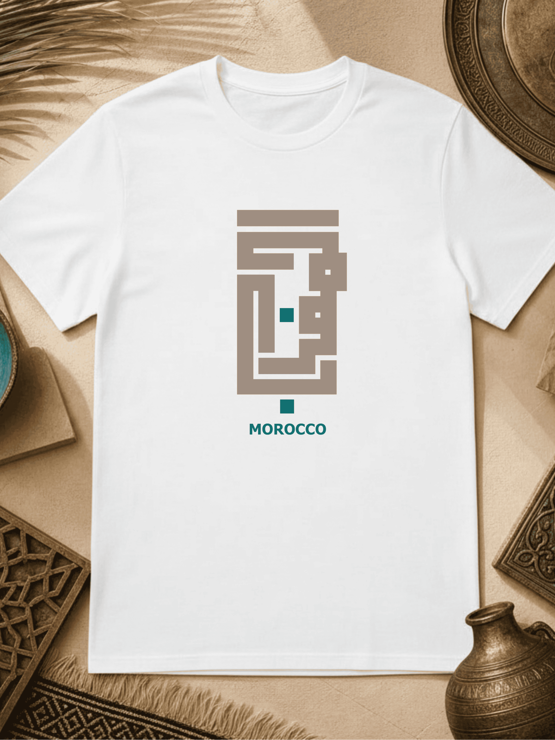 Morokko Architektur arabische Kalligrafie - Bio T‑Shirt Unisex – Bild 4