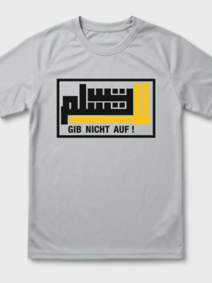 „Gib nicht auf!“ Herren Sport T‑Shirt – arabisch-deutscher Schrift
