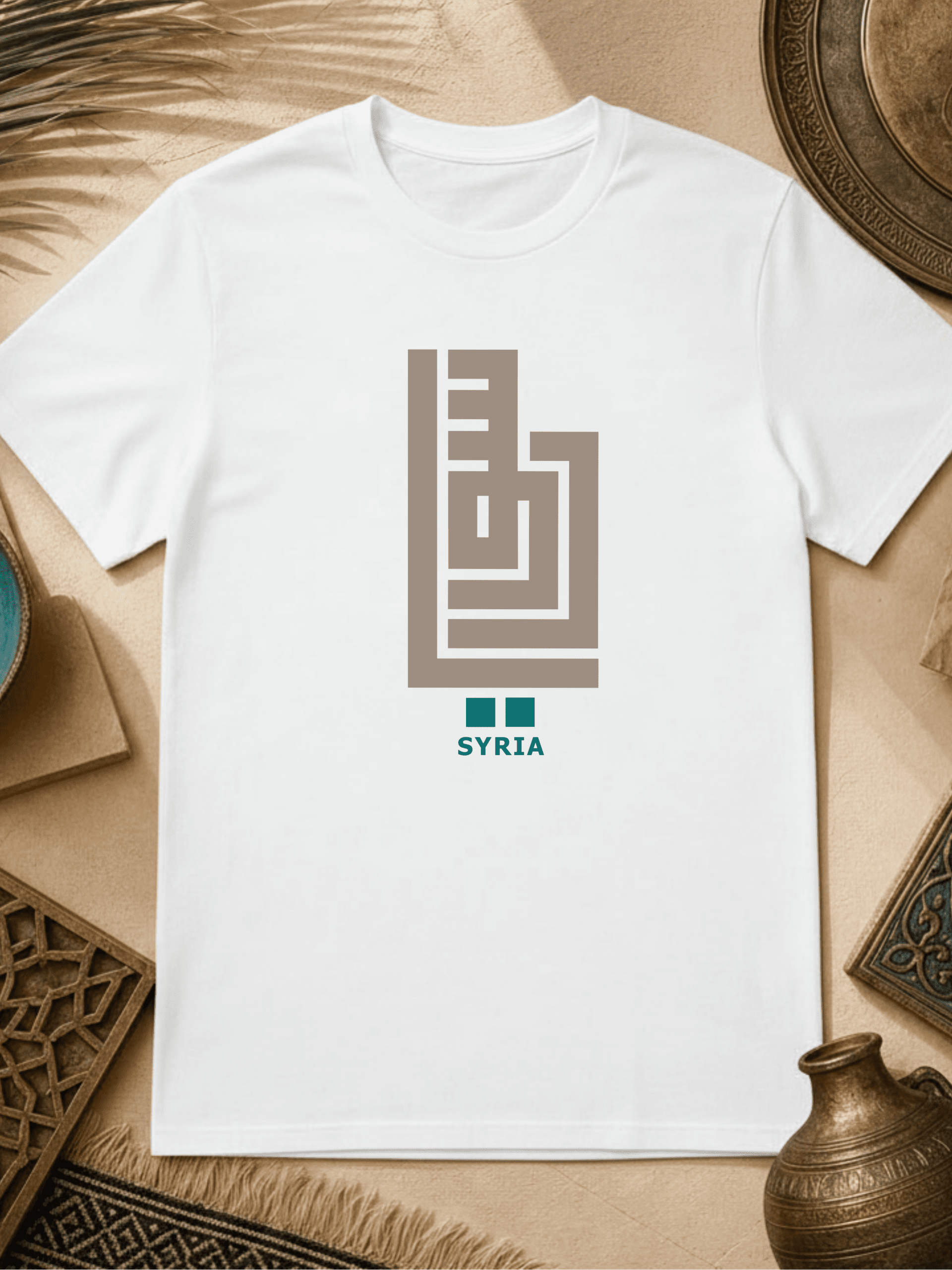 Syrien Architektur arabische Kalligrafie - Bio T‑Shirt Unisex – Bild 4