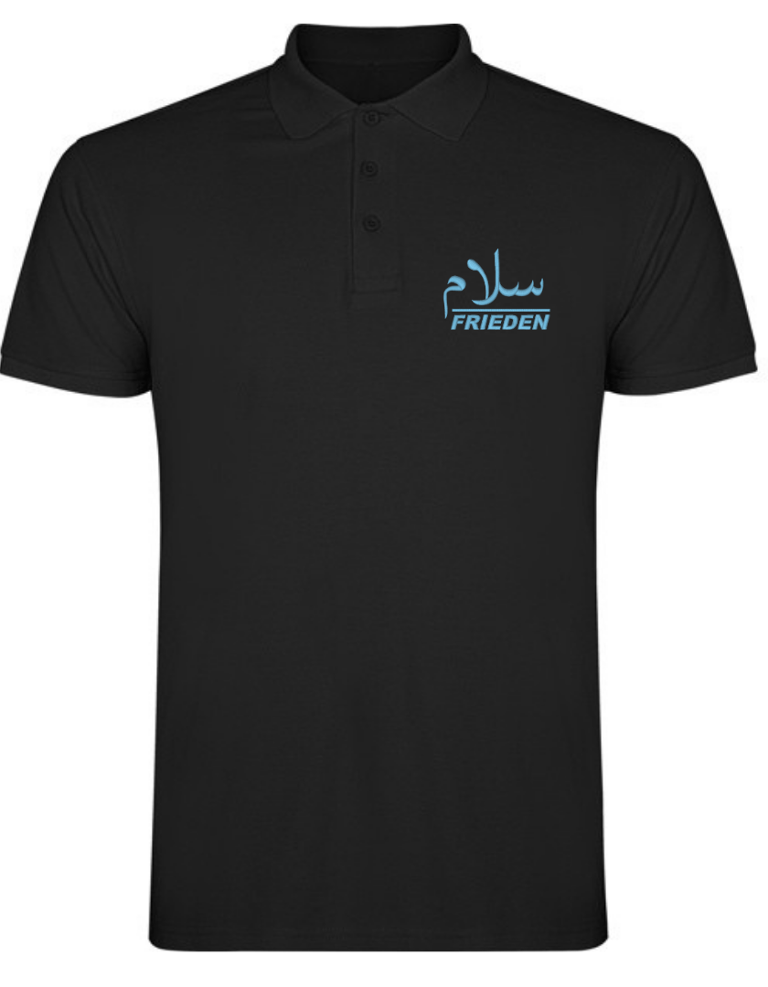 Frieden Salam arabisch deutsch –Stick– Polo T Shirt