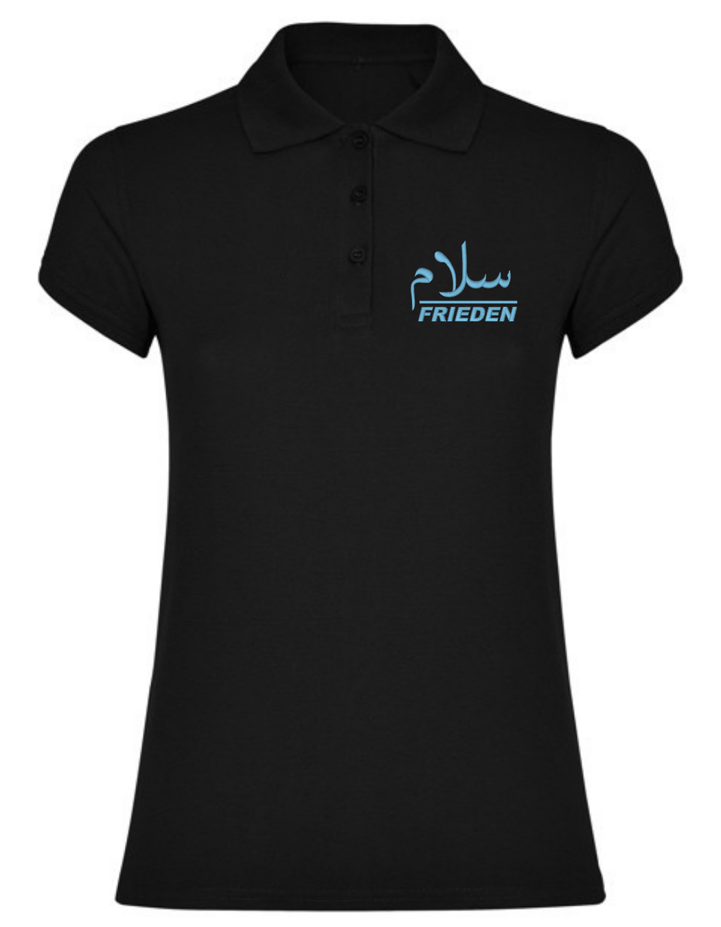 Frieden Salam arabisch deutsch –Stick– Polo T Shirt – Bild 5