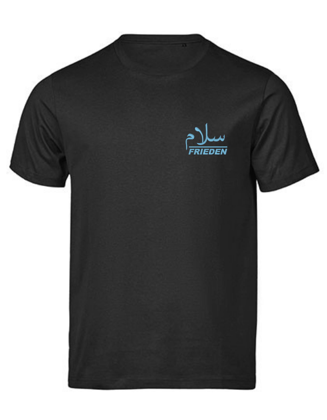 Frieden Salam Arabisch Deutsch –Stick– Premium Bio T‑Shirt Unisex – Bild 3