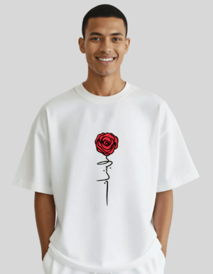 Libanon Rose – Name als Rosenstiel - Oversized T‑Shirt Unisex