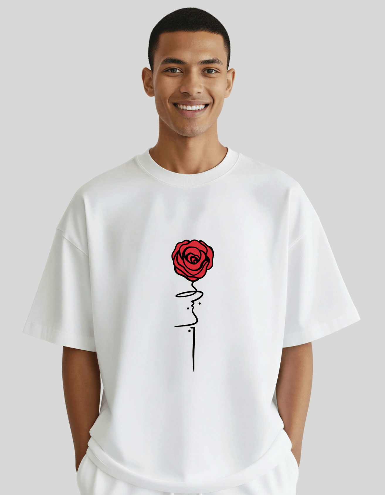 Libanon Rose – Name als Rosenstiel - Oversized T‑Shirt Unisex