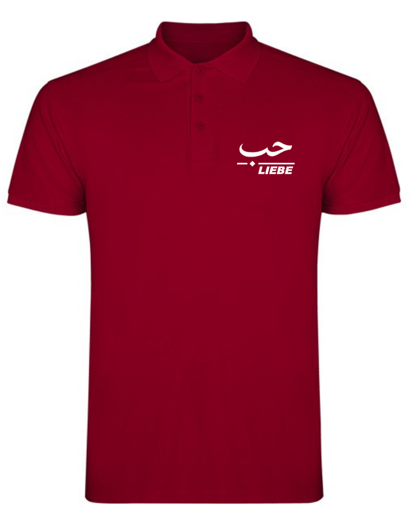 Liebe arabisch deutsch –Stick– Polo T Shirt – Bild 4