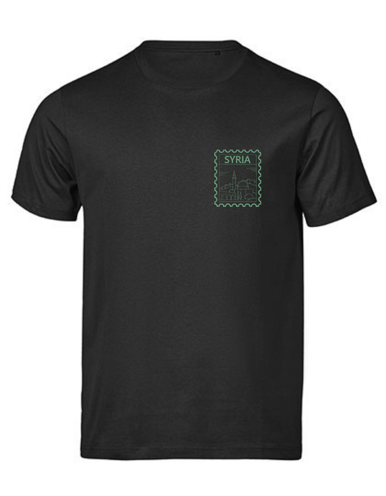 Syrien Stempel –Stick– Premium Bio T‑Shirt Unisex – Bild 4